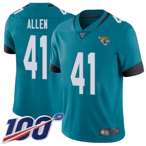 Nike  Jaguars #41 Josh Allen Teal Green Alternate Men Stitched NFL 100th Season Vapor Limited Jersey